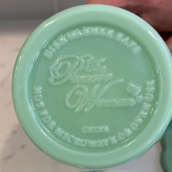 Pioneer Woman Mint Green Glass Butter Dish Creamer Sugar Set - Picture 15 of 16